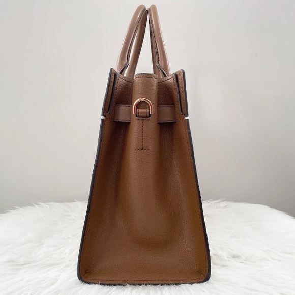 MICHAEL KORS Hamilton Medium Vanilla Monogram Signature Crossbody NS Tote $558 - Picture 5 of 13